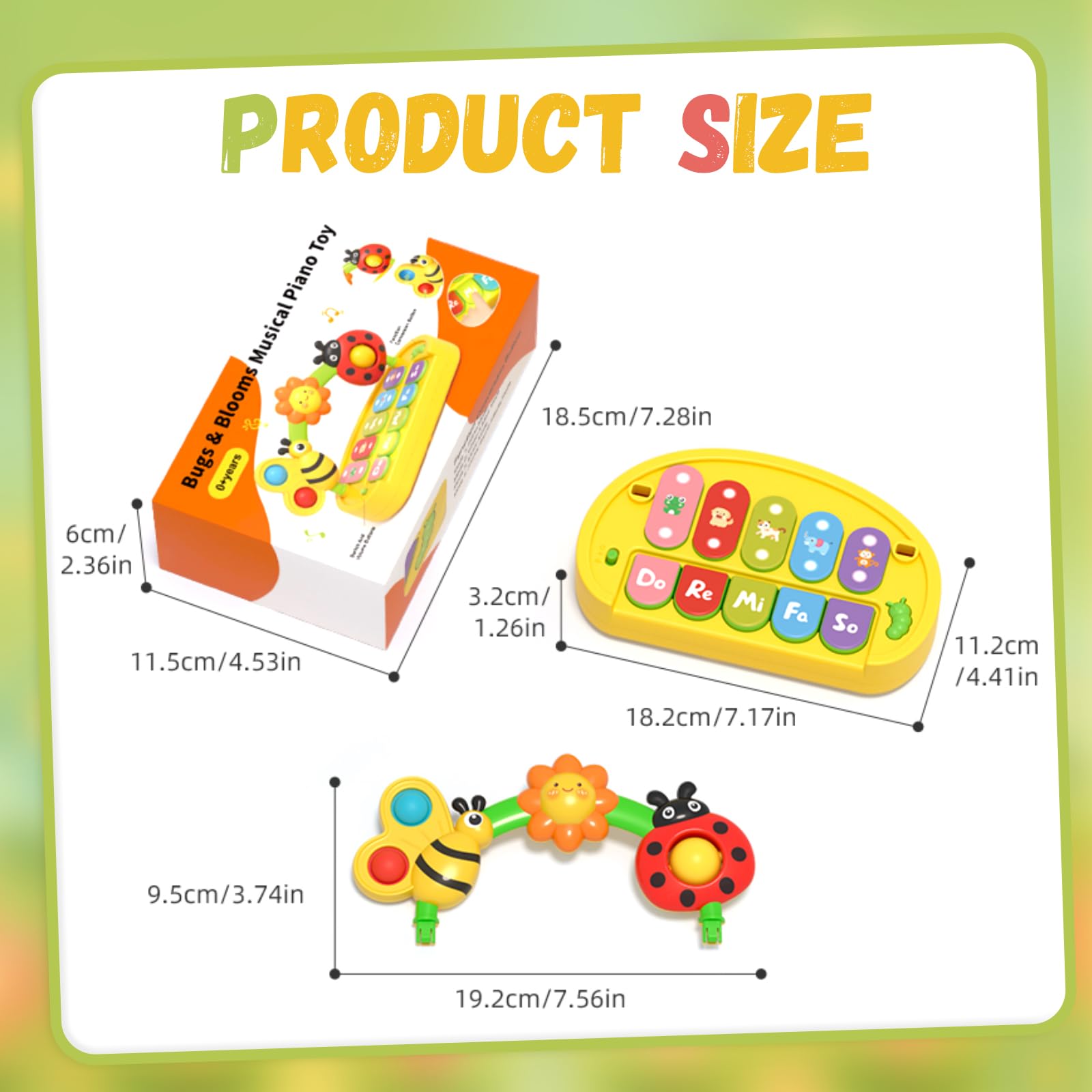 Interactive Baby Piano Toy with Light-Up Keys and Detachable Insect Activity Center - 4-in-1 Musical Learning Toy for Toddlers 1-3 Years