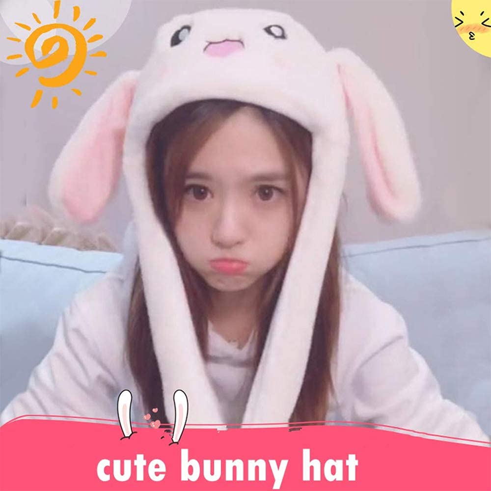 Interactive Moving Ear Bunny Hat – Wiggle Ear Plush Headband for Cosplay, Easter & Halloween