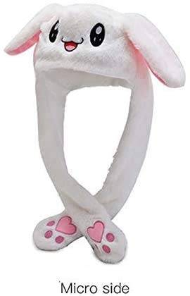 Interactive Moving Ear Bunny Hat with Wiggle Ears – Plush Headband for Halloween, Easter, and Costume Fun