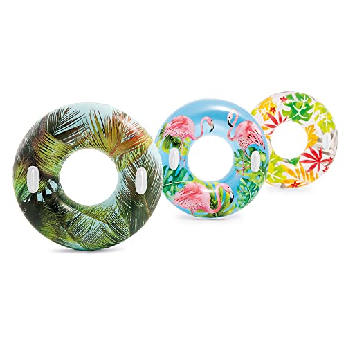Intex 38 Inch Transparent Pool Tube with Handles - Flower Design