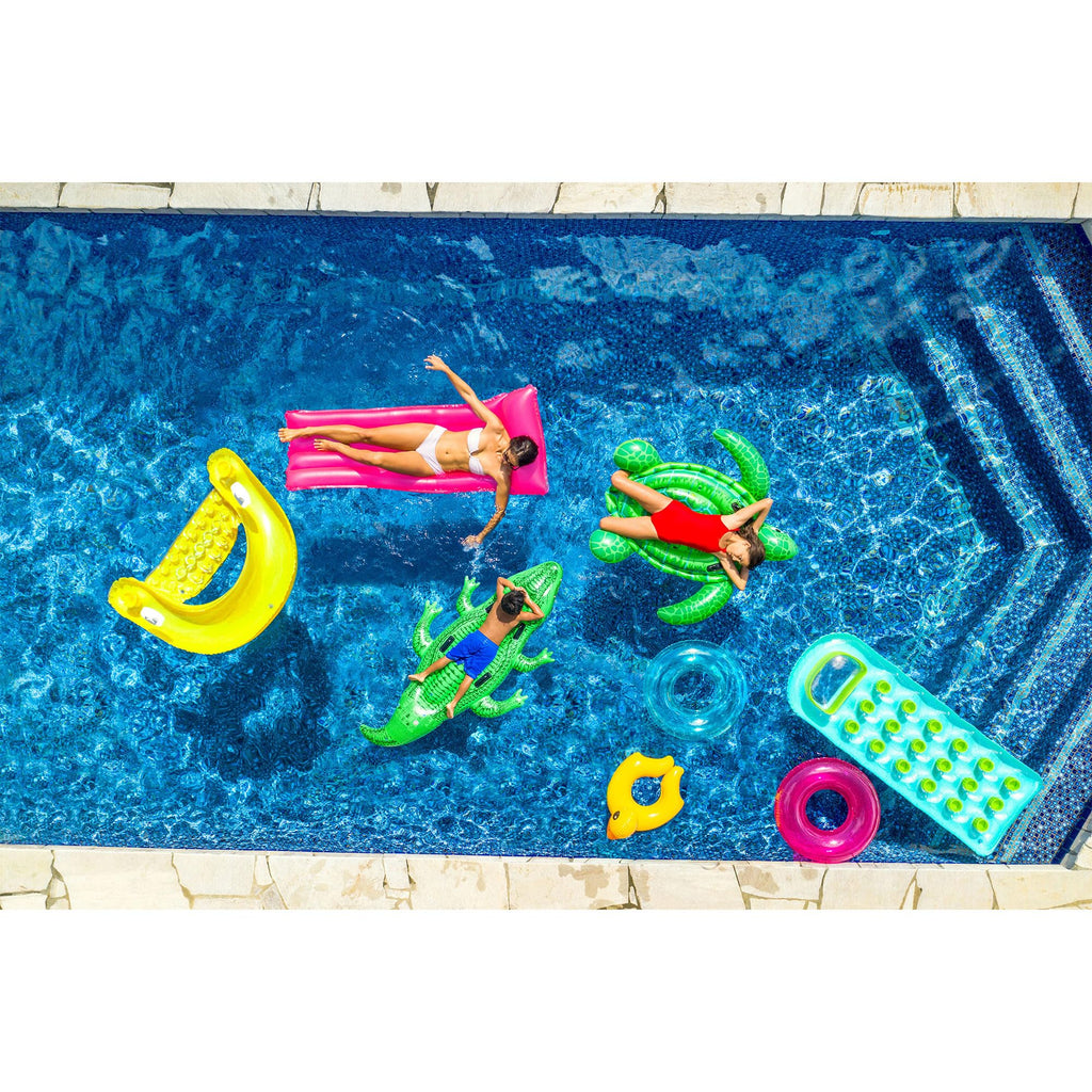 INTEX Sit 'N Float Inflatable Pool Lounge – 220 lb Capacity, Built-In Cup Holders, 58" x 39"
