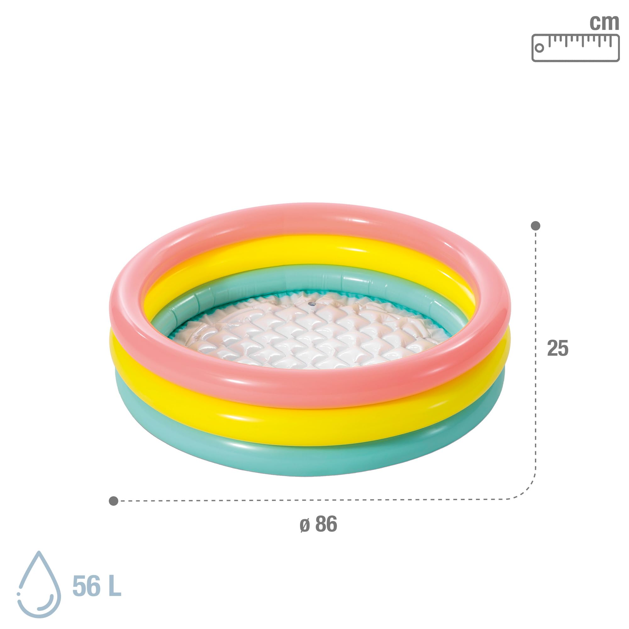 Intex Sunset Glow Baby Pool – Inflatable Round Kiddie Pool, 22 Gallon, for Ages 2 to 7