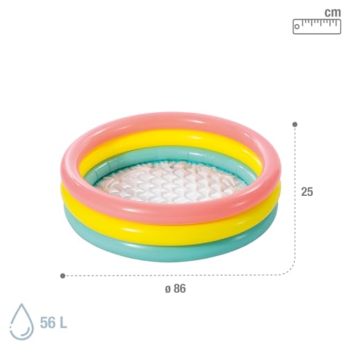 Intex Sunset Glow Baby Pool – Inflatable Round Kiddie Pool, 22 Gallon, for Ages 2 to 7