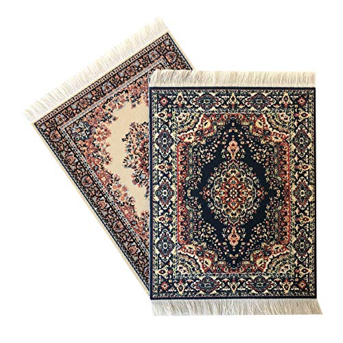 Inusitus 2-Pack Miniature Dollhouse Rugs – 10x7 Inch Oriental Style Carpets for 1:6, 1:12, 1:24 Scales