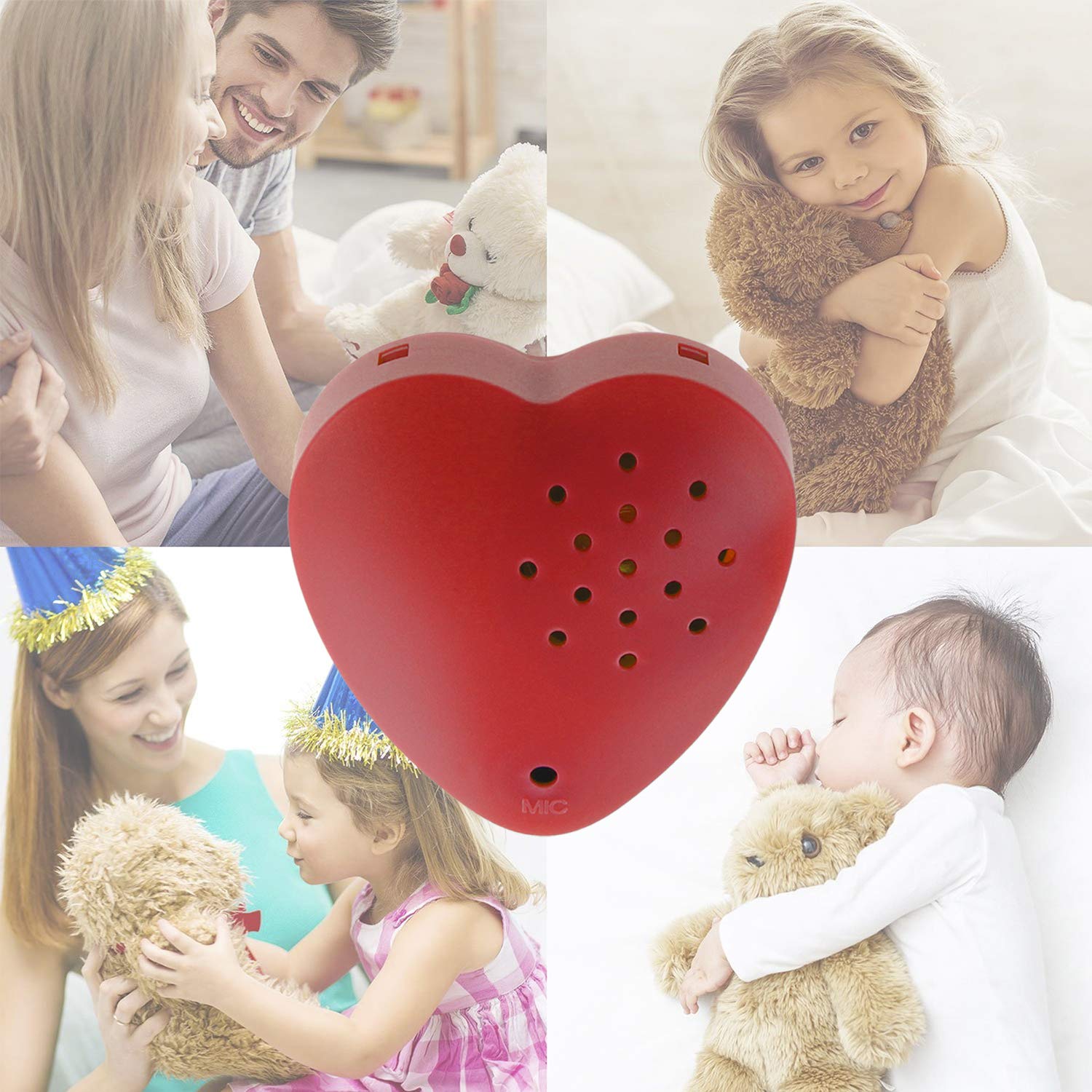 Inventiv 60 Second Voice Recorder Module for Plush Toys - Record Custom Messages in Red