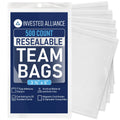 Invested Alliance 500-Pack Resealable Team Bags for Trading Cards – 3 3/8" x 5" Clear Polypropylene Sleeves for Toploaders, Magnetic Holders, and Sports Card Protection