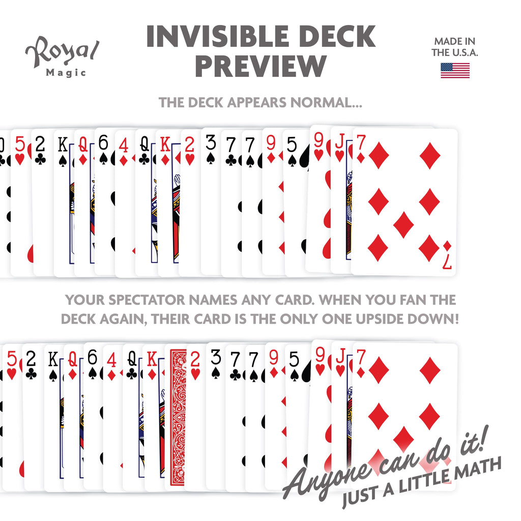 Invisible Deck of Cards Trick – Red Bicycle Playing Cards Magic Trick for Beginners & Pros by Royal Magic