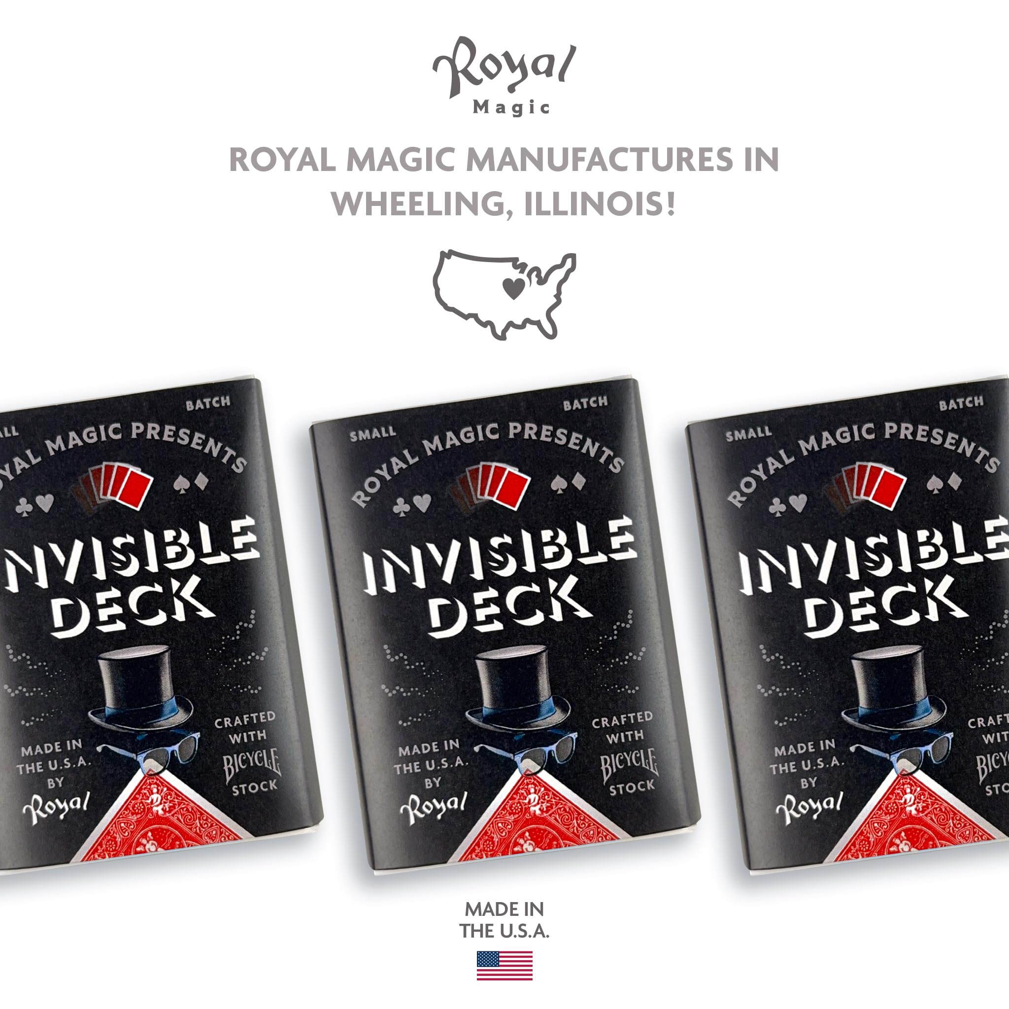 Invisible Deck of Cards Trick – Red Bicycle Playing Cards Magic Trick for Beginners & Pros by Royal Magic