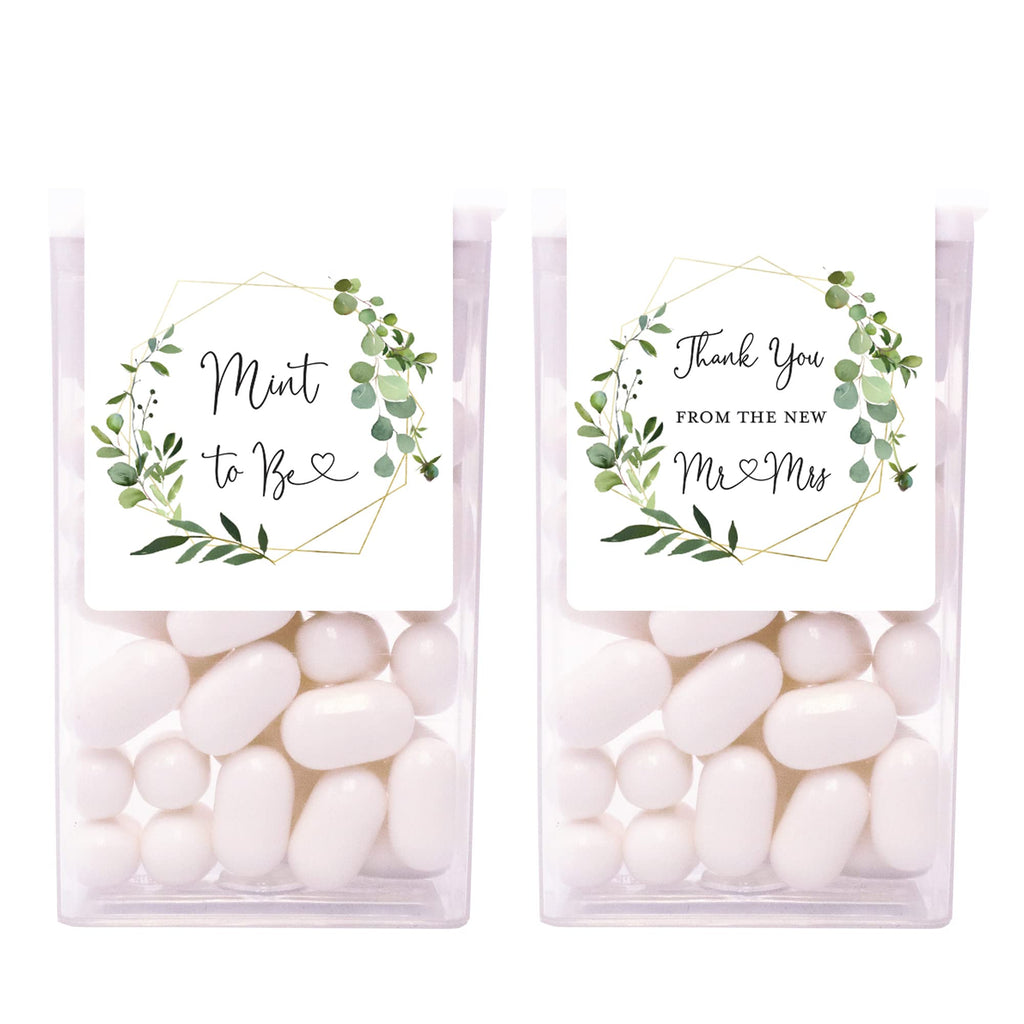 InvitationHouse 48 Greenery Mint to Be Wedding Favor Stickers for Tic Tac Containers
