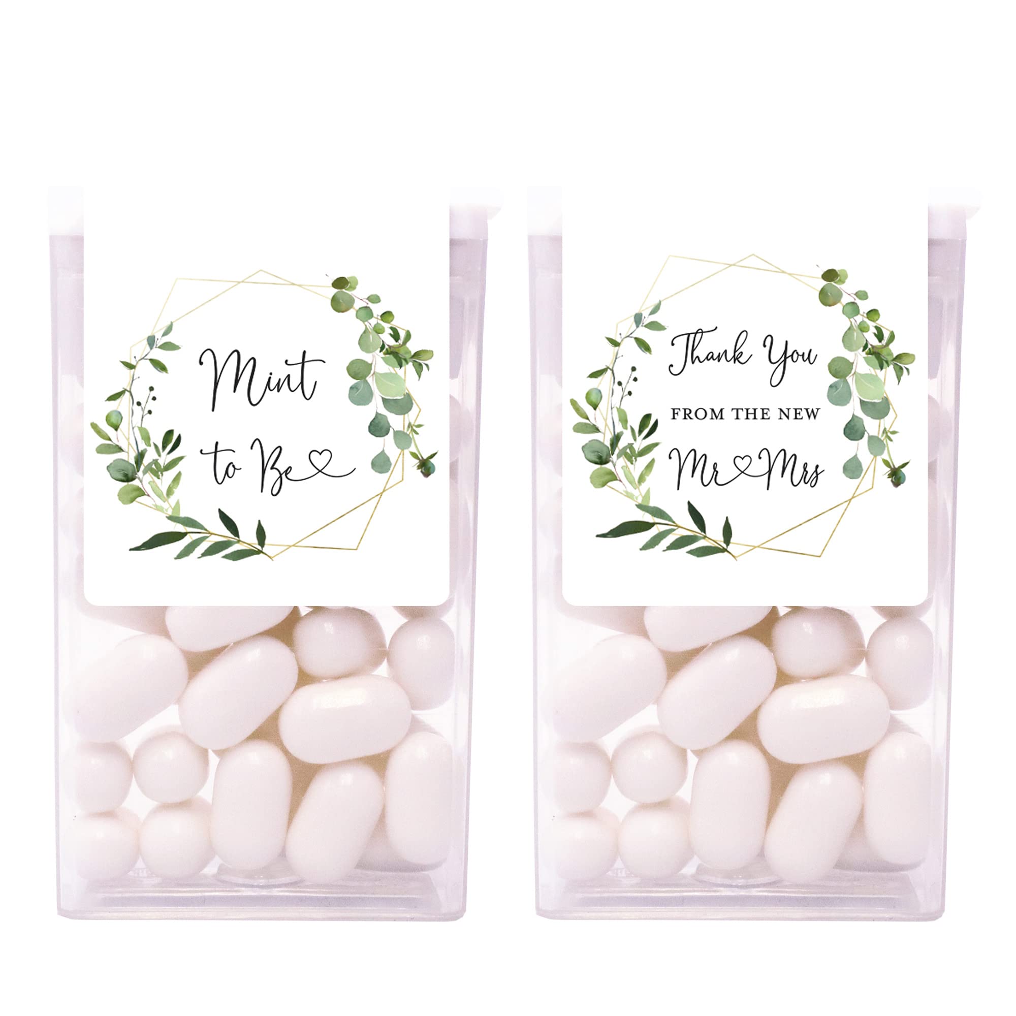 InvitationHouse 48 Greenery Mint to Be Wedding Favor Stickers for Tic Tac Containers