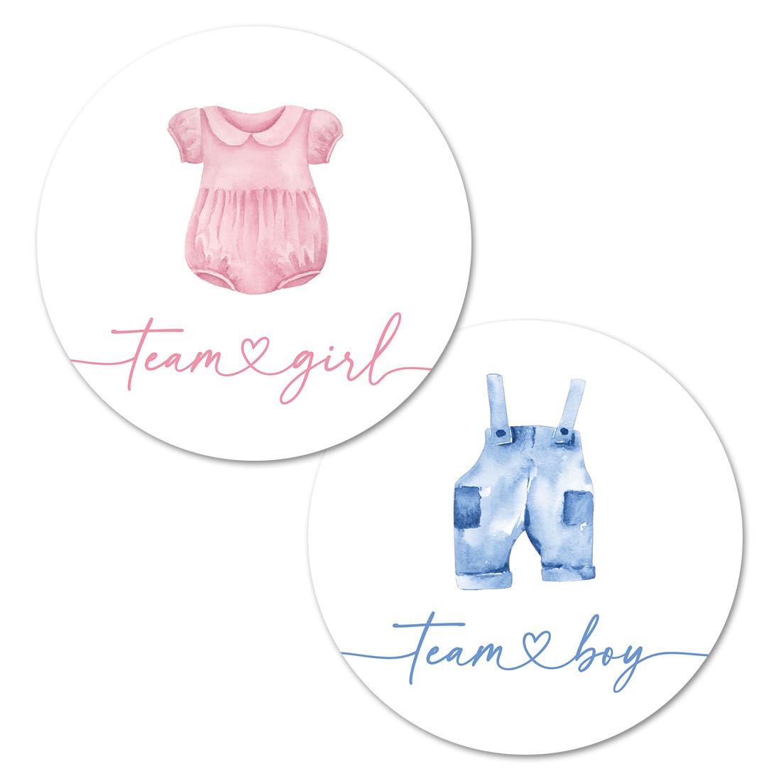 InvitationHouse Gender Reveal Stickers - 40 Boho Labels (20 Boy + 20 Girl) 2 Inch Round