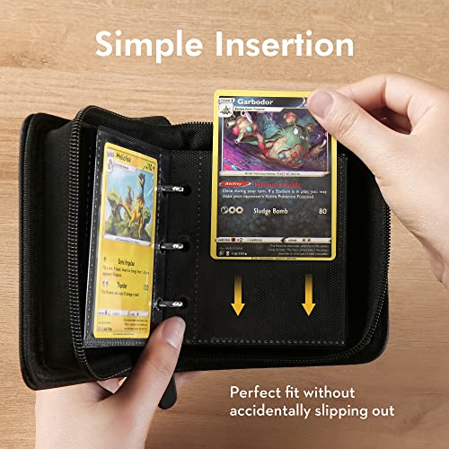 iofeiwak Mini Pokemon Card Binder - 2x2 Pockets, Holds 80 Cards, Lightweight with Removable Sleeves