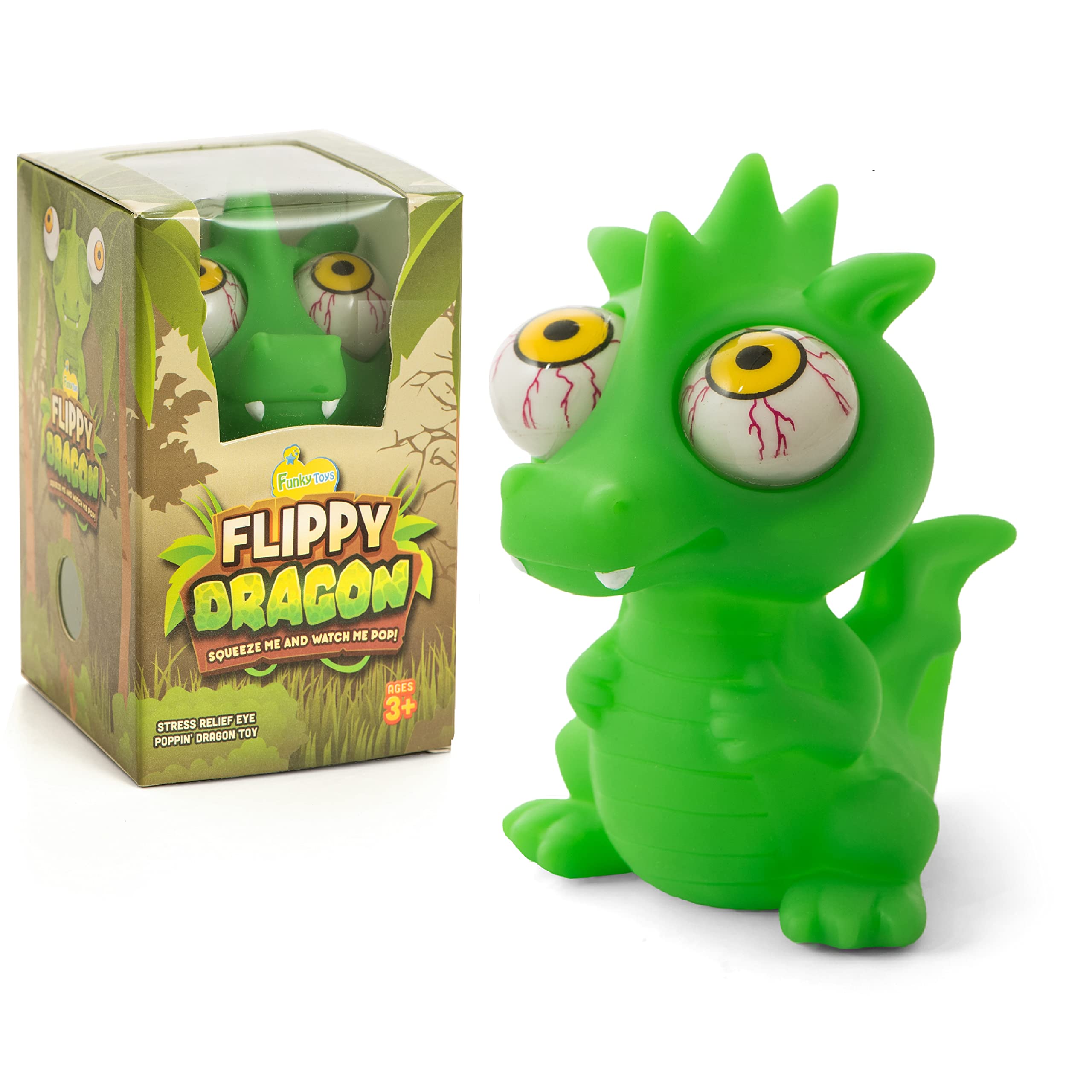 IPIDIPI TOYS Flippy Dragon Squishy Toy – Eye Popping Stress Relief Fidget for Kids & Adults