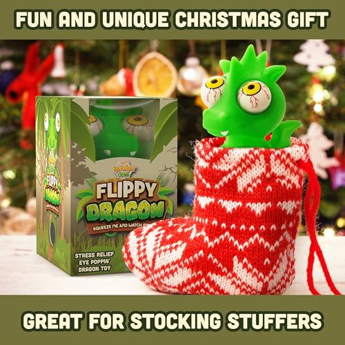 IPIDIPI TOYS Flippy Dragon Squishy Toy – Eye Popping Stress Relief Fidget for Kids & Adults