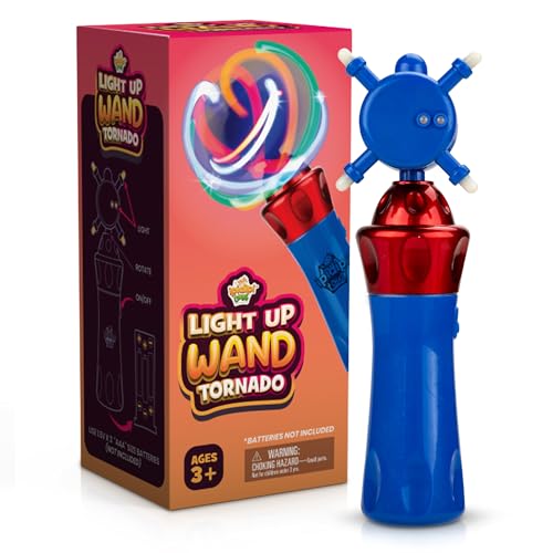 IPIDIPI TOYS Spinning Light Up Wand – LED Magic Swirling Toy for Kids, Easter Basket Stuffers, Party Favors