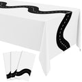 Irenare 3-Pack Racing Tablecloths 54x108 Inch Disposable Car Theme Party Decor (White)