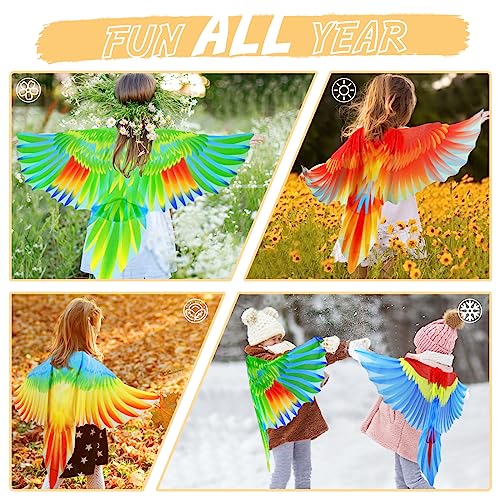 IROLEHOME Bird Costume Set for Kids – Eagle Wings with Headband, Lightweight Chiffon Dress-Up Cape for Ages 3-10
