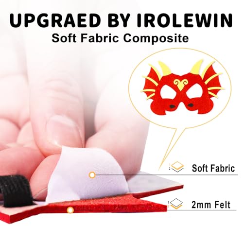 iROLEWIN Kids Dragon Costume Cape and Mask Set - 3D Spikes, Soft Lining, Ages 3-9