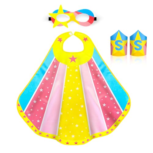 iROLEWIN Superhero Cape Set for Kids – Cape, Mask & Bracelet for Boys and Girls Ages 3-9