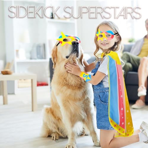 iROLEWIN Superhero Cape Set for Kids – Cape, Mask & Bracelet for Boys and Girls Ages 3-9
