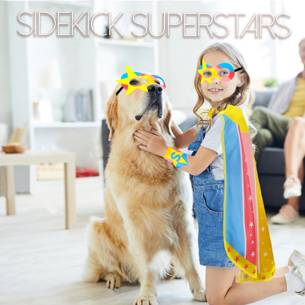 iROLEWIN Superhero Cape Set for Kids – Cape, Mask & Bracelet for Boys and Girls Ages 3-9