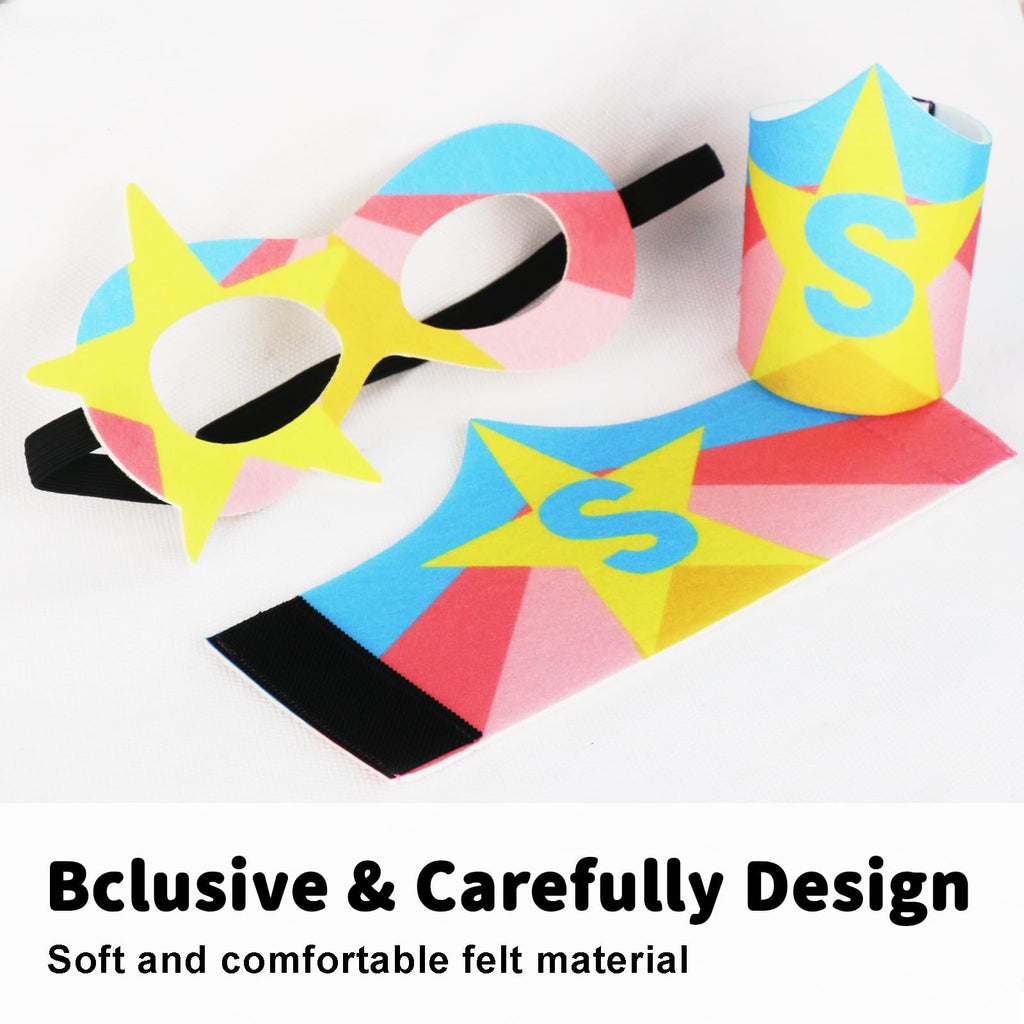 iROLEWIN Superhero Cape Set for Kids – Cape, Mask & Bracelet for Boys and Girls Ages 3-9