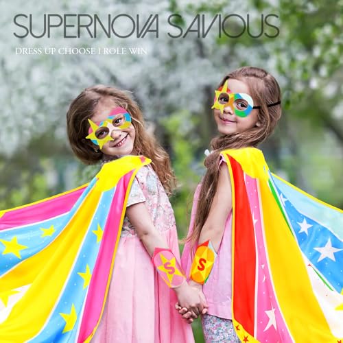 iROLEWIN Superhero Cape Set for Kids – Includes Mask and Bracelet, Ages 3-9