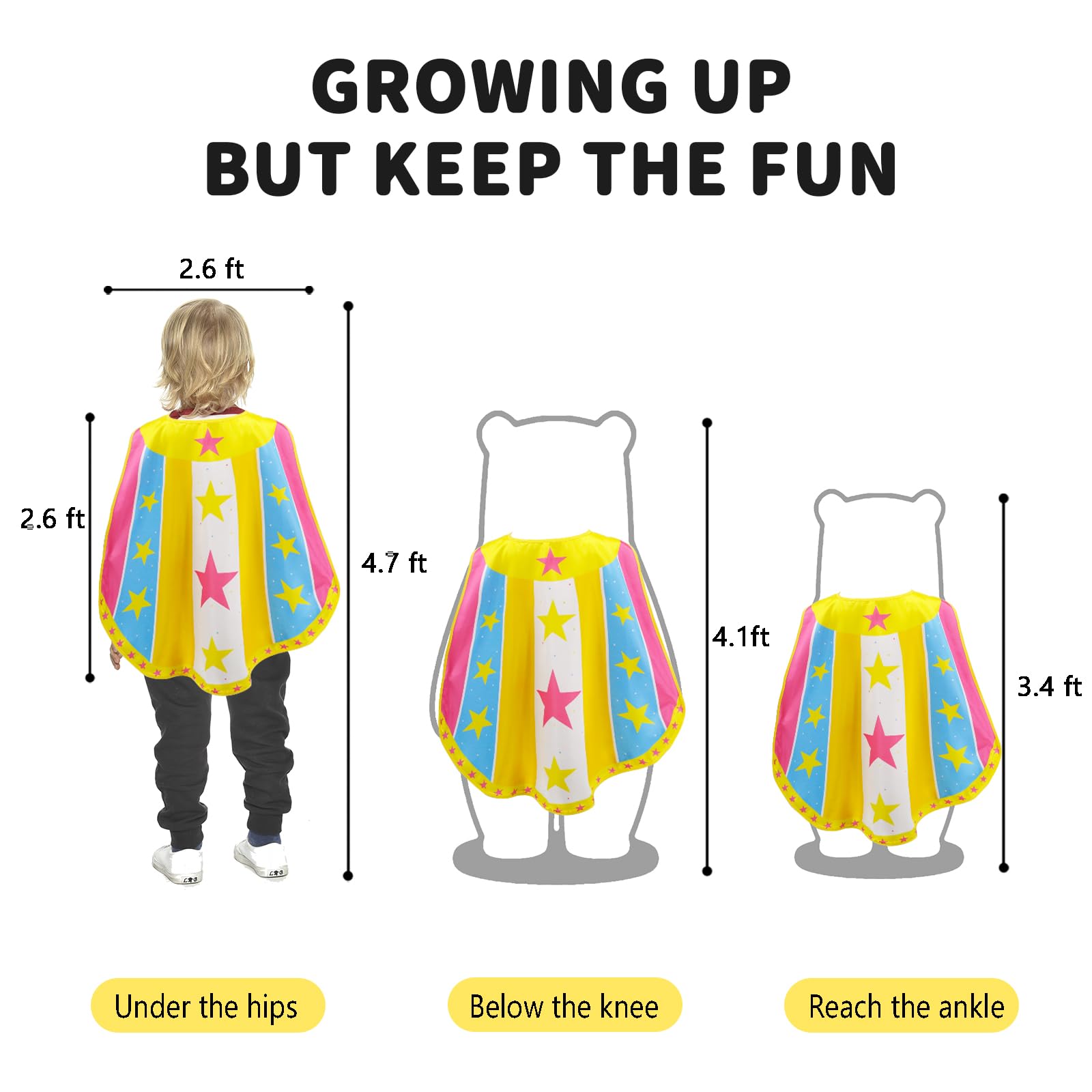 iROLEWIN Superhero Cape Set for Kids – Includes Mask and Bracelet, Ages 3-9