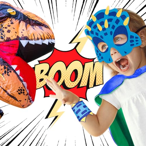 iROLEWIN Unisex Dinosaur Costume Cape and Mask Set for Kids - Dragon Dress-Up Toy for Christmas Birthday Gifts