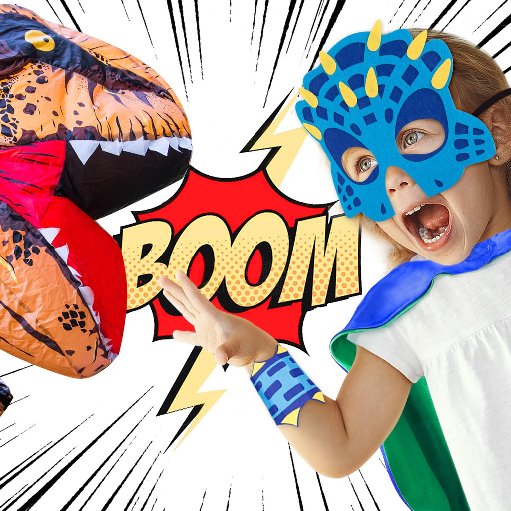 iROLEWIN Unisex Dinosaur Costume Cape and Mask Set for Kids - Dragon Dress-Up Toy for Christmas Birthday Gifts