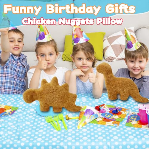 Isaacalyx 18-Inch Dino Nugget Pillow – Soft Dinosaur Plush Toy for Kids, Birthday Gifts & Party Decor