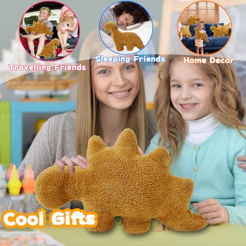 Isaacalyx 18-Inch Dino Nugget Pillow – Soft Dinosaur Plush Toy for Kids, Birthday Gifts & Party Decor