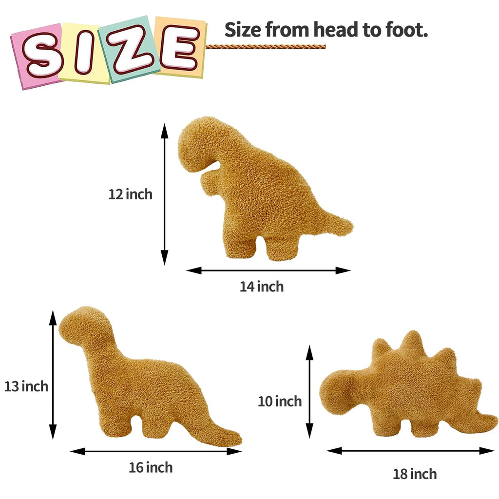 Isaacalyx 18-Inch Dino Nugget Pillow – Soft Dinosaur Plush Toy for Kids, Birthday Gifts & Party Decor