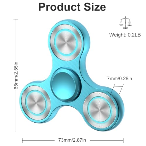 Isapral Metal Fidget Spinner – Glow in the Dark, 4-8 Min Spin, Stainless Steel Bearing, for Adults and Kids