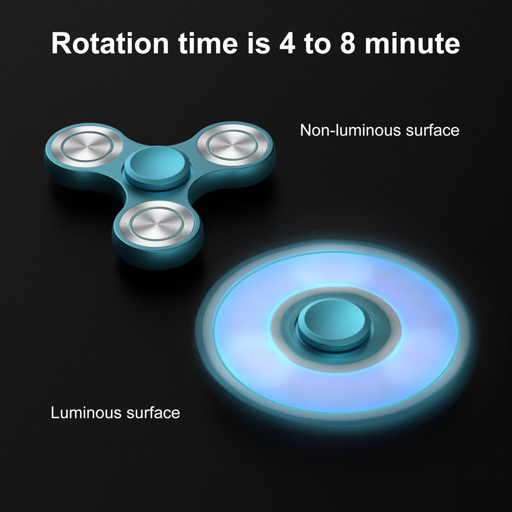 Isapral Metal Fidget Spinner – Glow in the Dark, 4-8 Min Spin, Stainless Steel Bearing, for Adults and Kids