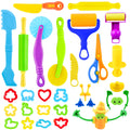iShyan 30-Piece Kids Dough Play Set - Animal Cutters, Rolling Pins, Safety Scissors & Accessories