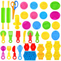 iShyan 33-Piece Dough Tool Set – Rolling Pins, Extruder, Scissors & Molds for Kids