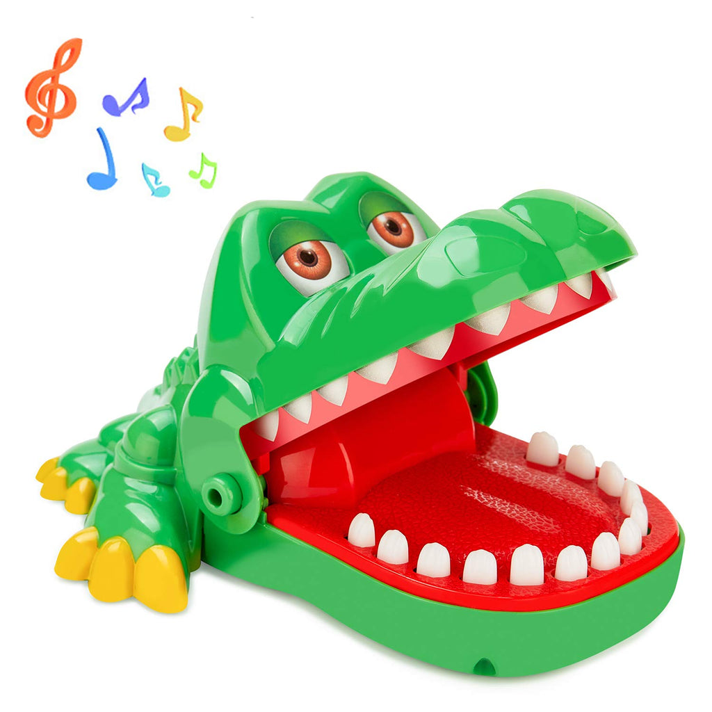 iShyan Crocodile Teeth Game with Sounds - Funny Alligator Biting Finger Game for 1-4 Players, Portable Travel Toy