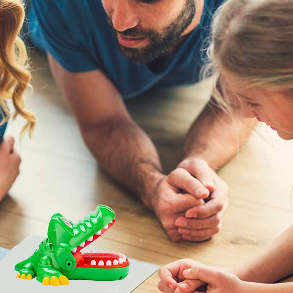 iShyan Crocodile Teeth Game with Sounds - Funny Alligator Biting Finger Game for 1-4 Players, Portable Travel Toy