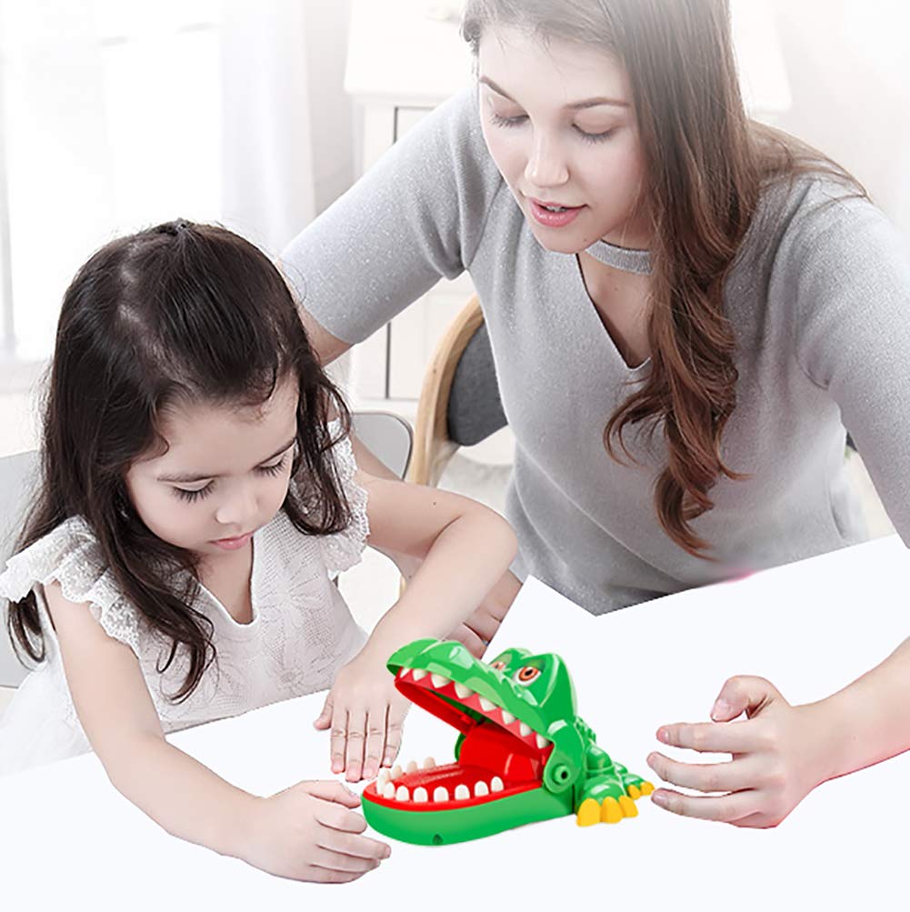 iShyan Crocodile Teeth Game with Sounds - Funny Alligator Biting Finger Game for 1-4 Players, Portable Travel Toy