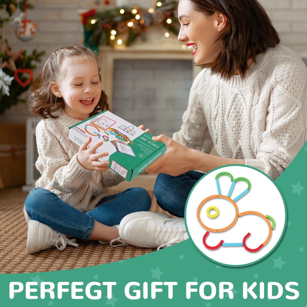 ISMETACU Montessori Wooden STEM Puzzle Toy – Ages 3-6 Fine Motor Skills & Shape Matching
