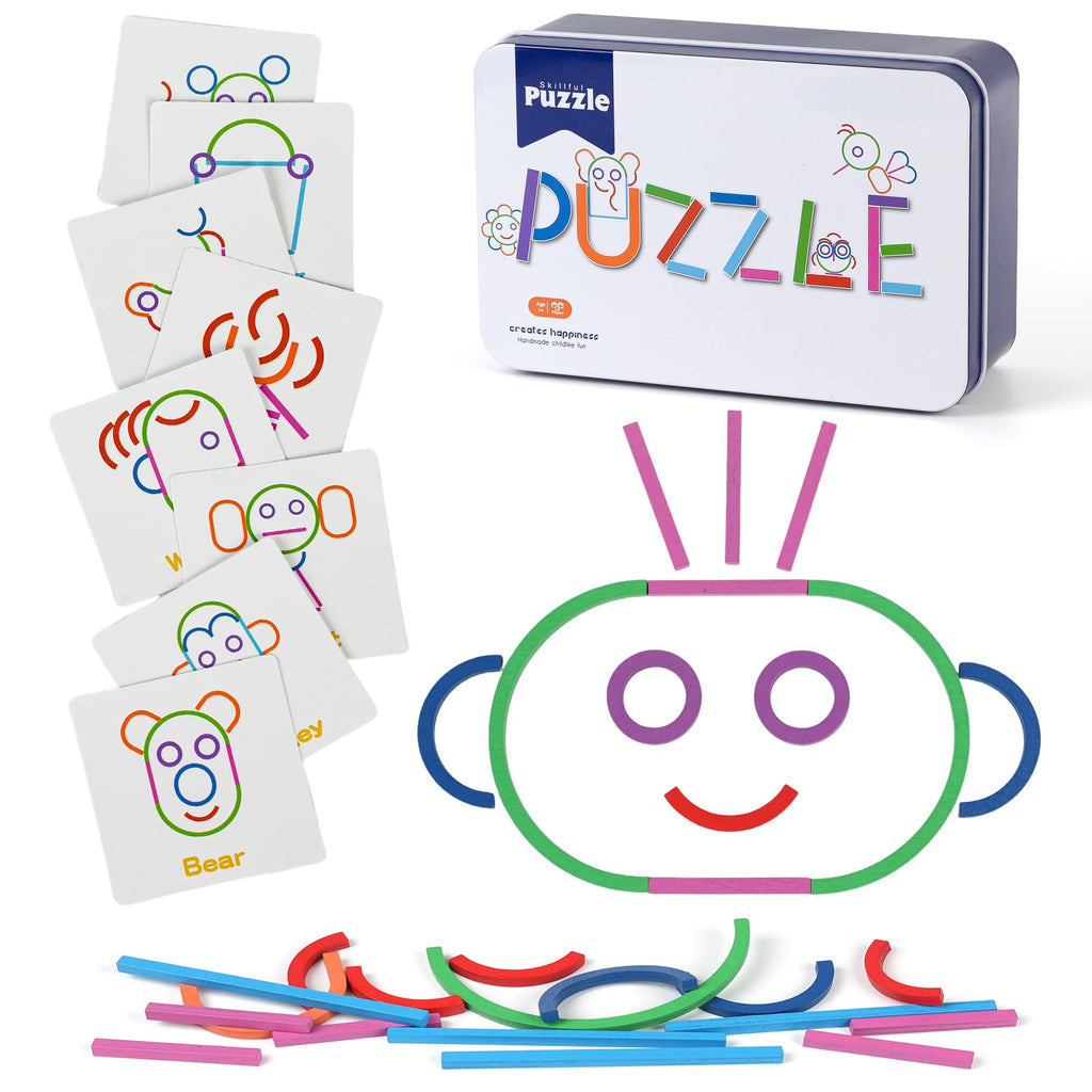 ISMETACU STEM Montessori Puzzle Toy – Shape Matching & Ring Stacking for Ages 3-6