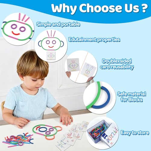 ISMETACU STEM Montessori Puzzle Toy – Shape Matching & Ring Stacking for Ages 3-6