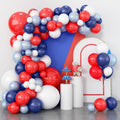 Isndare Red Blue White Balloon Arch Kit - 104 Latex Balloons with Strip & Glue for Baseball, Nautical, 4th of July Party Decor
