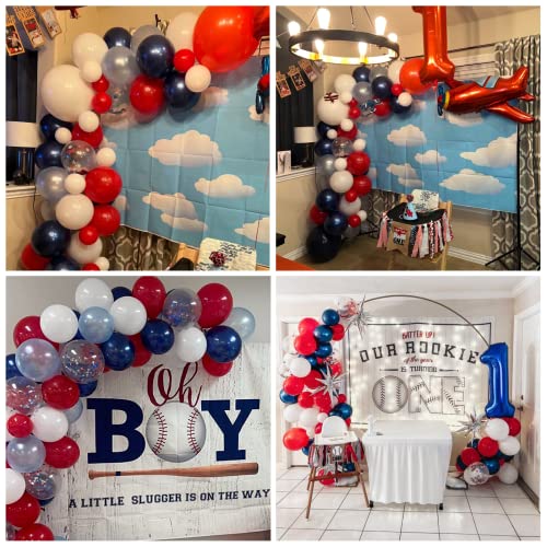 Isndare Red Blue White Balloon Arch Kit - 104 Latex Balloons with Strip & Glue for Baseball, Nautical, 4th of July Party Decor