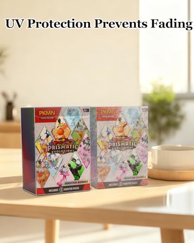 ISPEUIAL 12-Pack Booster Bundle Protector Case - 0.5mm Rigid PET Clear Display for Prismatic Evolutions/Journey Together/Destined Rivals, Dust-Proof & Crush-Resistant