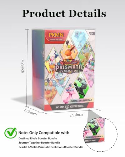 ISPEUIAL 12-Pack Booster Bundle Protector Case - 0.5mm Rigid PET Clear Display for Prismatic Evolutions/Journey Together/Destined Rivals, Dust-Proof & Crush-Resistant
