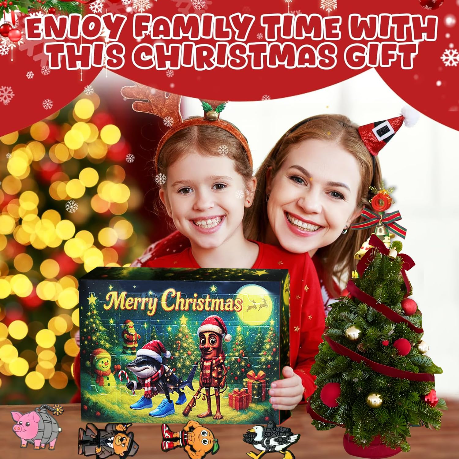 Italian Brainrot Advent Calendar 24 Days Countdown with Meme-Style Figurines – Pencil Toppers, Keychains & Magnets for Kids Ages 3+