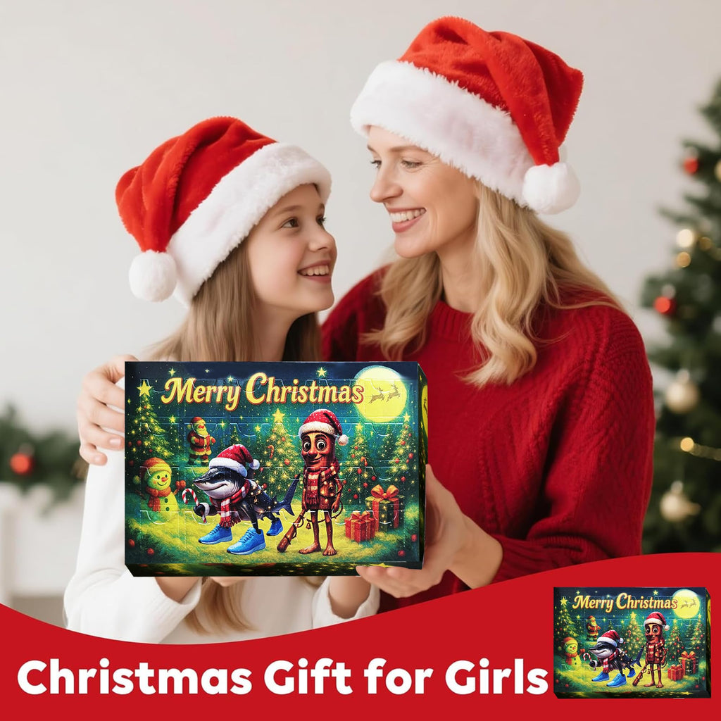 Italian Brainrot Advent Calendar 24 Days Countdown with Meme-Style Figurines – Pencil Toppers, Keychains & Magnets for Kids Ages 3+