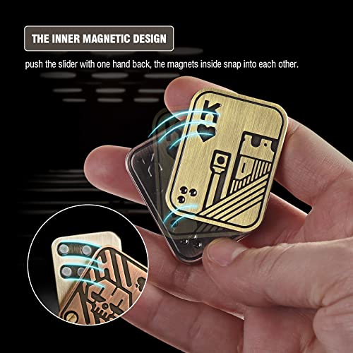 ITOKEY Metal Fidget Slider Poker Push Card - EDC Magnetic Toy for Adults and Teens